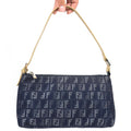 FENDI ZUCCA DENIM SHOULDER BAG
