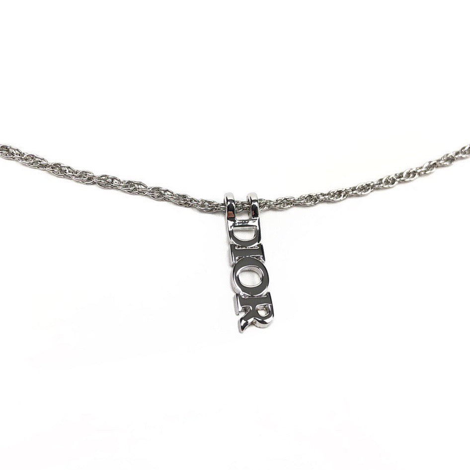 CHRISTIAN DIOR VERTICAL SPELL-OUT NECKLACE
