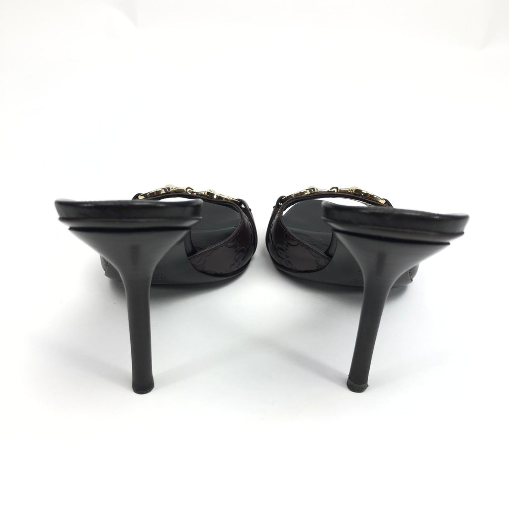 GUCCI MONOGRAM HORSEBIT HEELS -  UK 4.5 / US 6.5 / EU 37.5