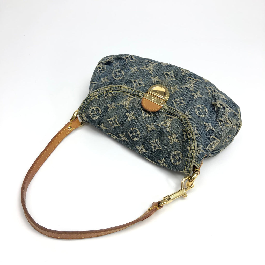 LOUIS VUITTON PLEATY PM BLUE DENIM SHOULDER BAG