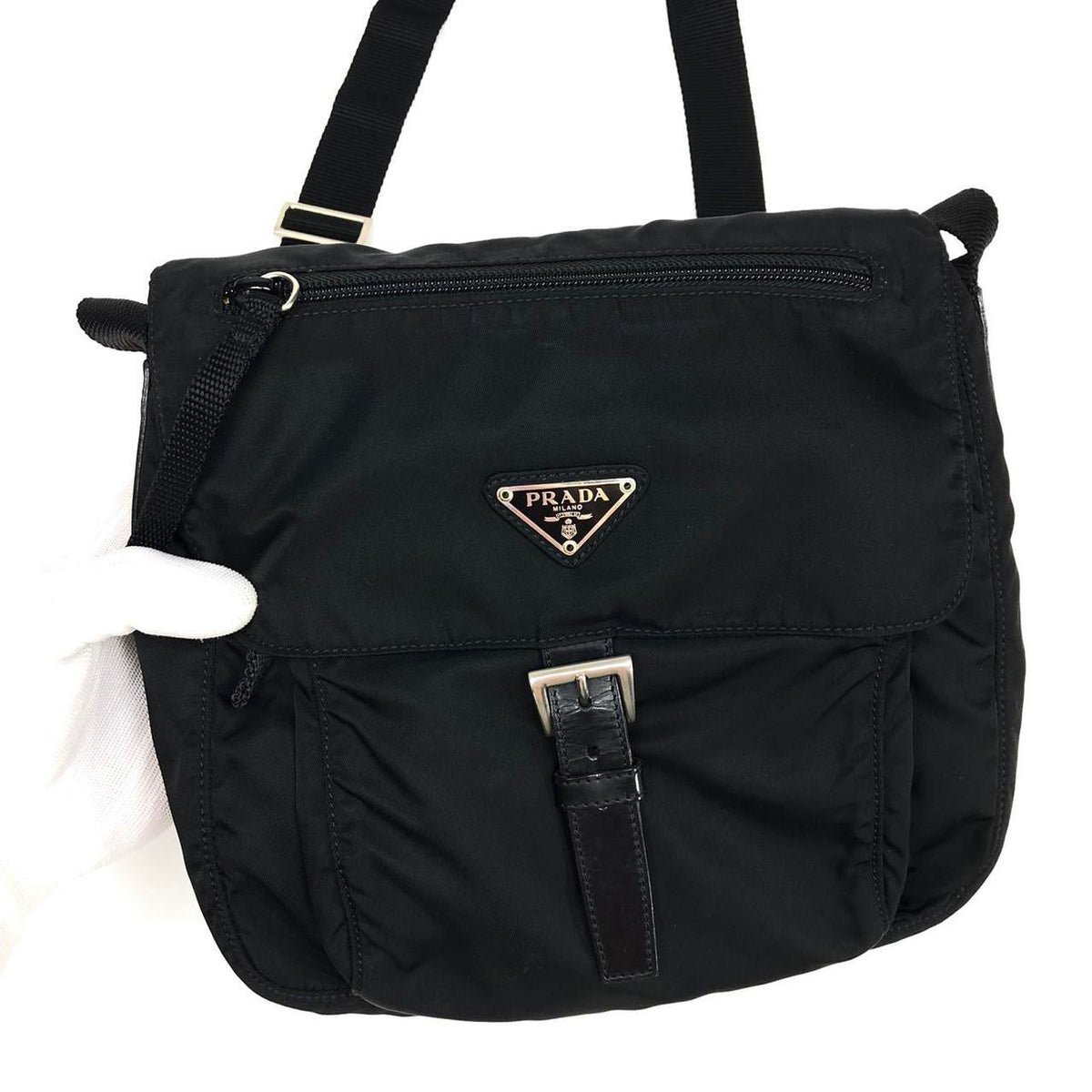 PRADA NYLON BUCKLE CROSSBODY BAG