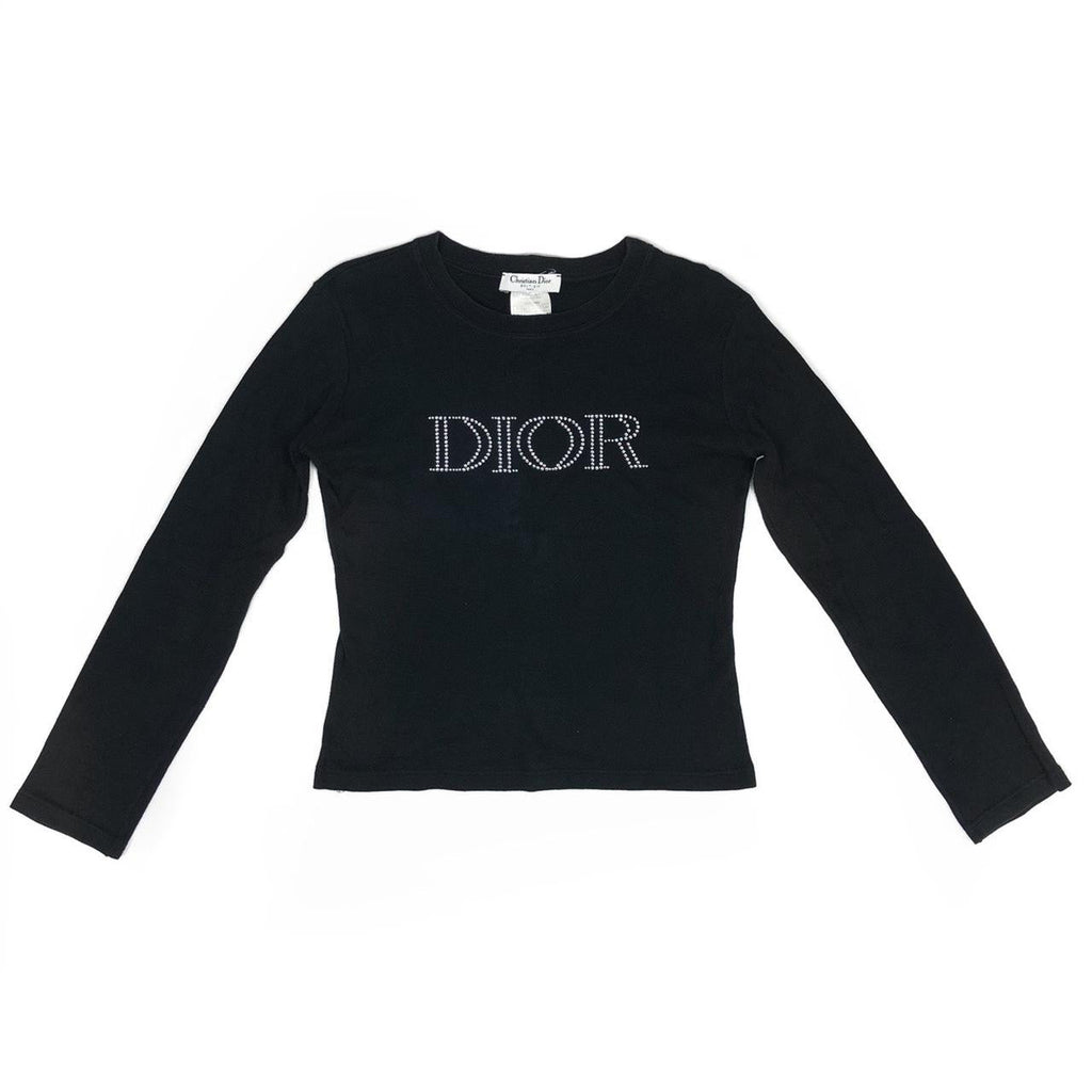 CHRISTIAN DIOR DIAMANTÉ SPELL-OUT LONG SLEEVE