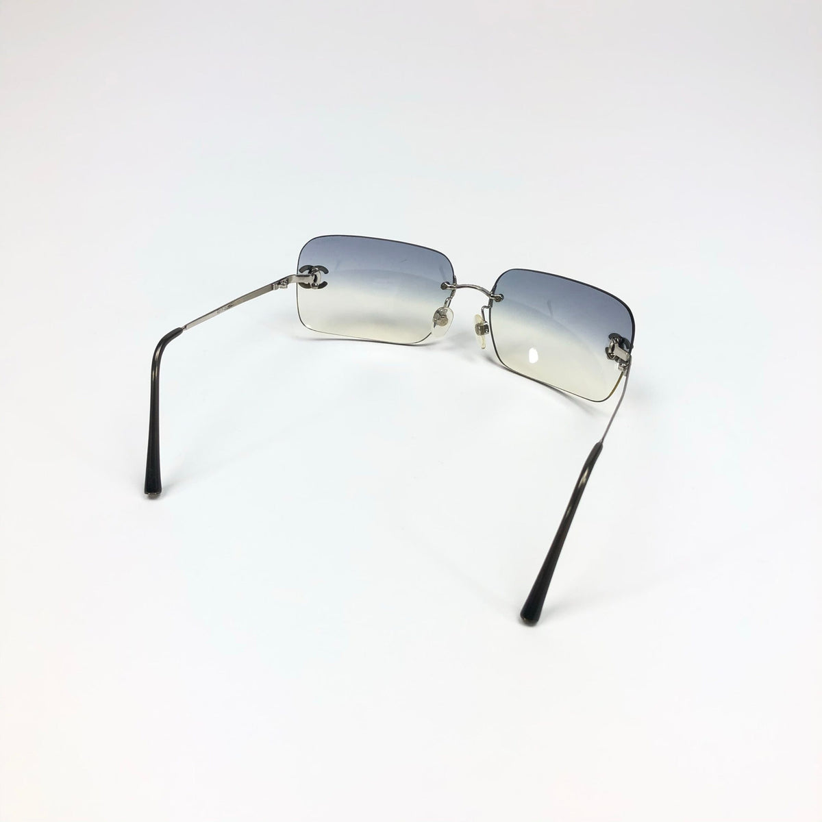 CHANEL BLUE GRADIENT RIMLESS SUNGLASSES