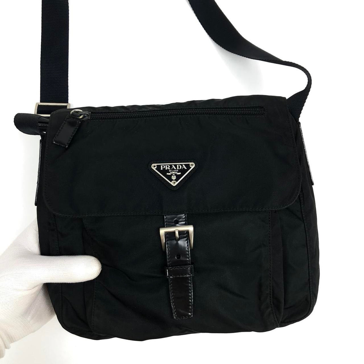 PRADA NYLON BUCKLE CROSSBODY BAG