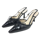 CHANEL LOGO BOW SLING-BACK MULE HEELS - UK 3 / US 5 / EU 36