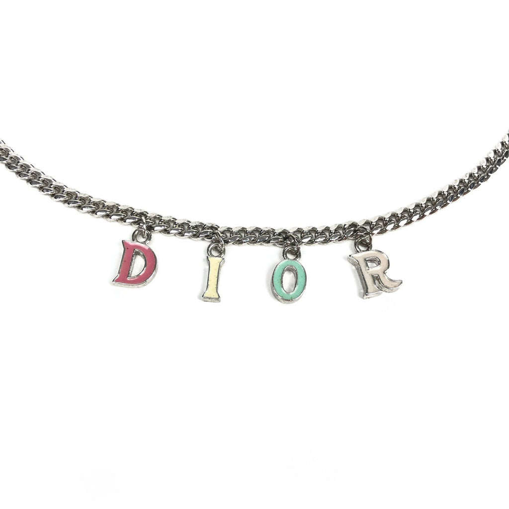 CHRISTIAN DIOR SPELL-OUT NECKLACE