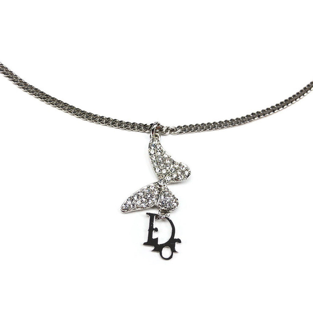 CHRISTIAN DIOR MONOGRAM BUTTERFLY NECKLACE