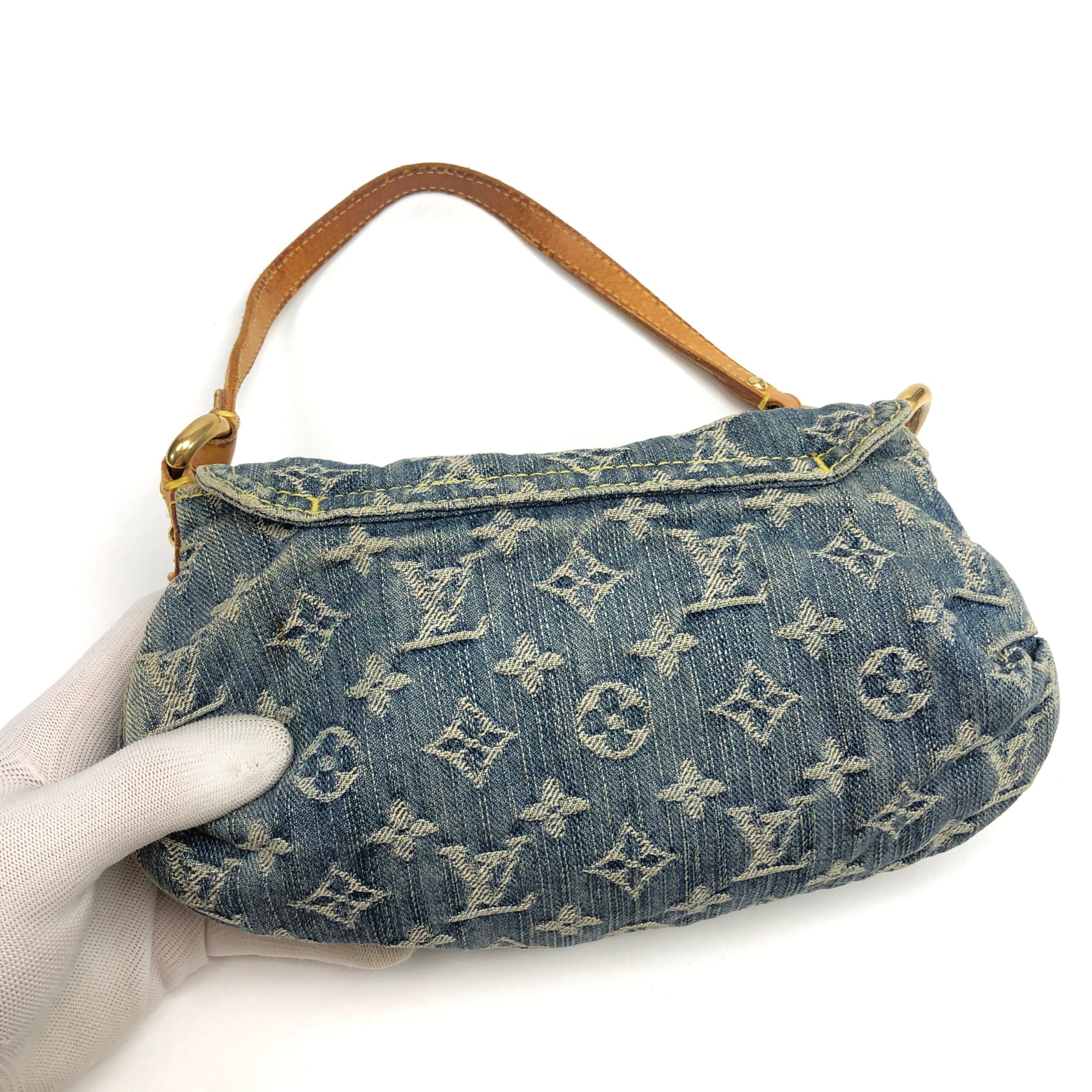 LOUIS VUITTON PLEATY PM BLUE DENIM SHOULDER BAG