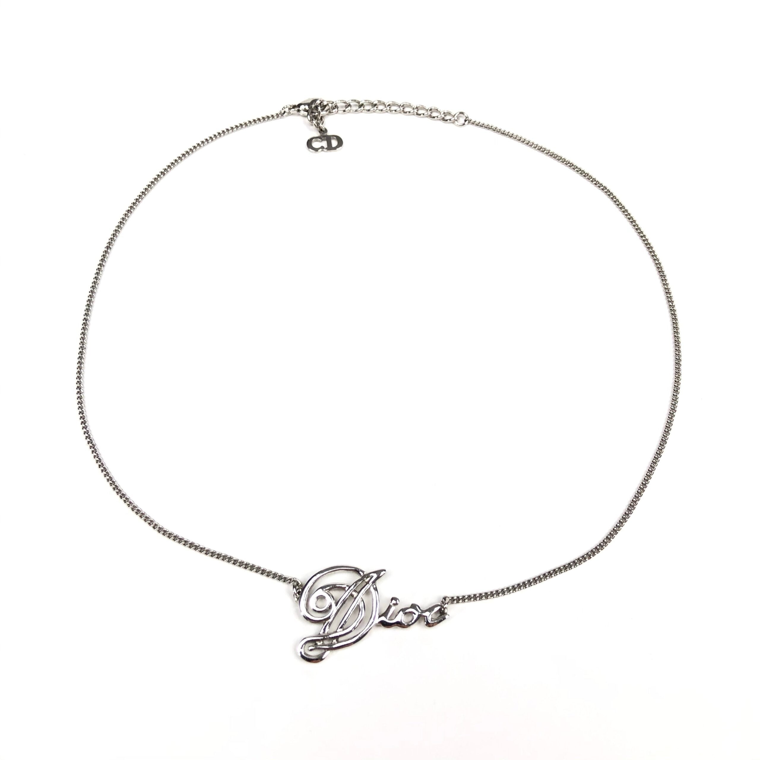 CHRISTIAN DIOR SPELL-OUT NECKLACE