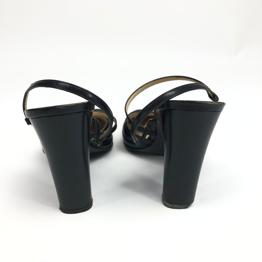 CHANEL LOGO SLING-BACK MULE HEELS -  UK 4 / US 6 / EU 37