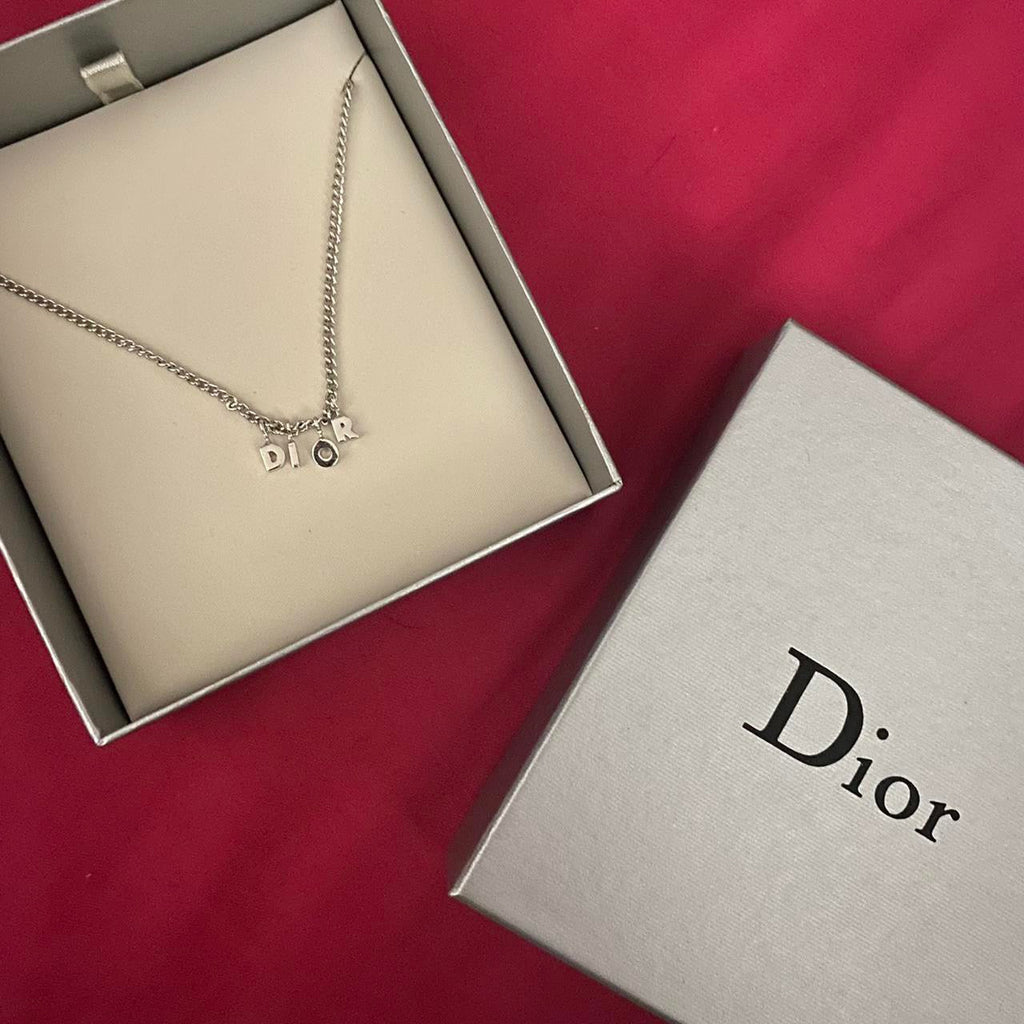 CHRISTIAN DIOR SPELL-OUT NECKLACE