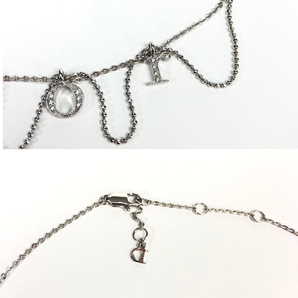 CHRISTIAN DIOR JEWELLED SPELL-OUT NECKLACE
