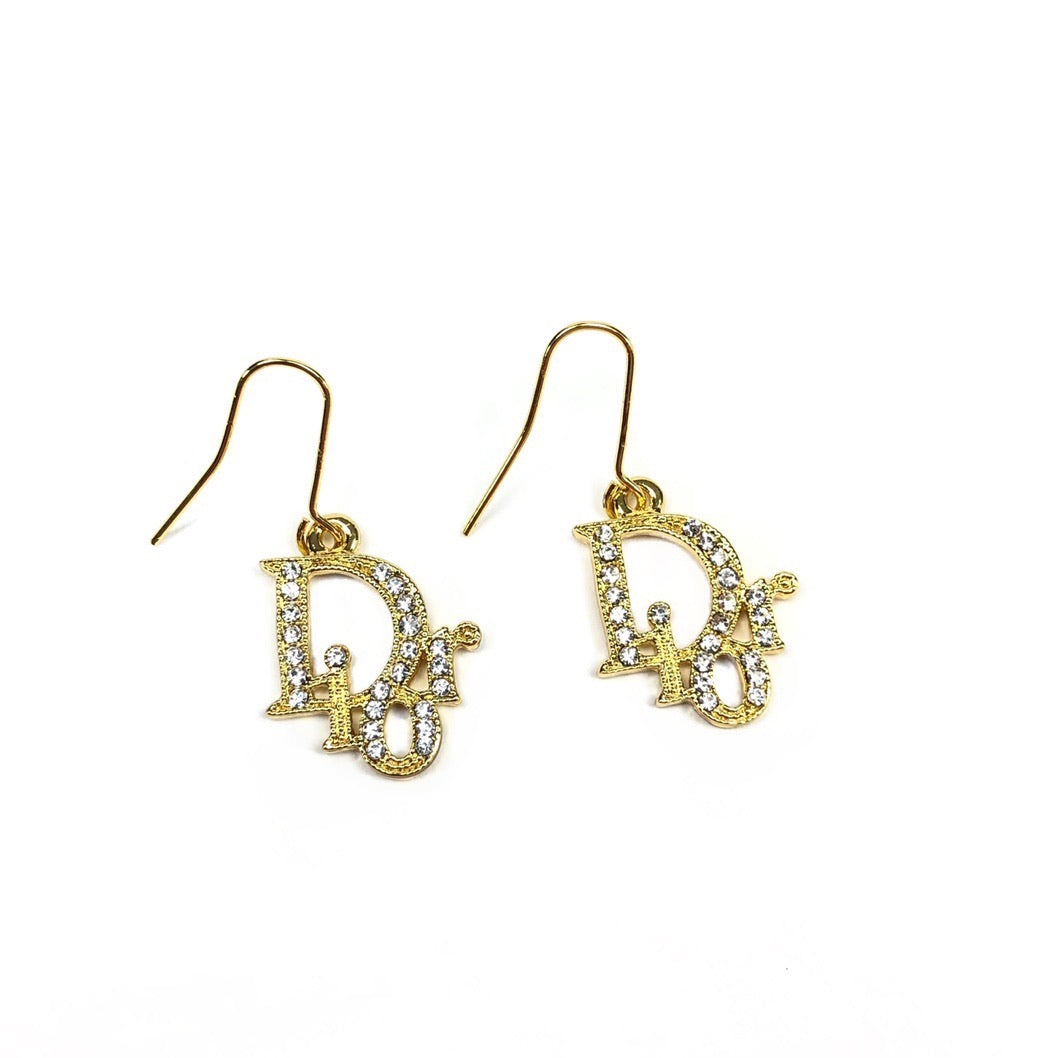 CHRISTIAN DIOR JEWELLED MONOGRAM EARRINGS