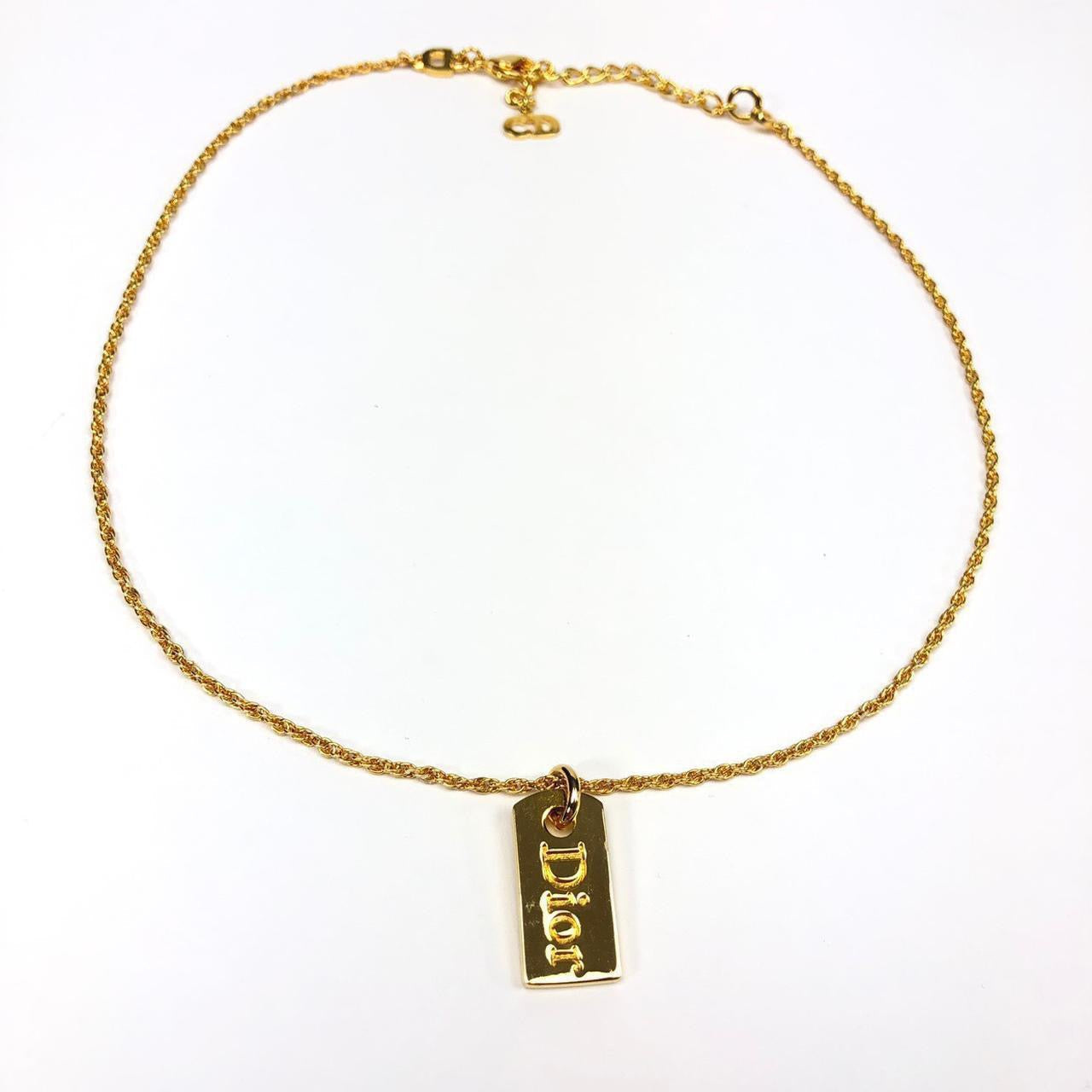 CHRISTIAN DIOR TAG NECKLACE