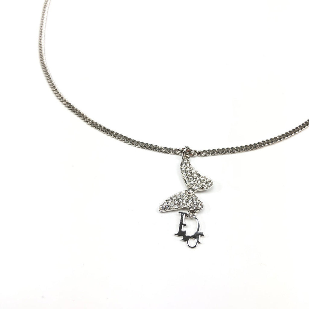 CHRISTIAN DIOR MONOGRAM BUTTERFLY NECKLACE
