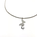 CHRISTIAN DIOR MONOGRAM BUTTERFLY NECKLACE