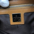 FENDI LEOPARD CALF HAIR BAGUETTE SHOULDER BAG