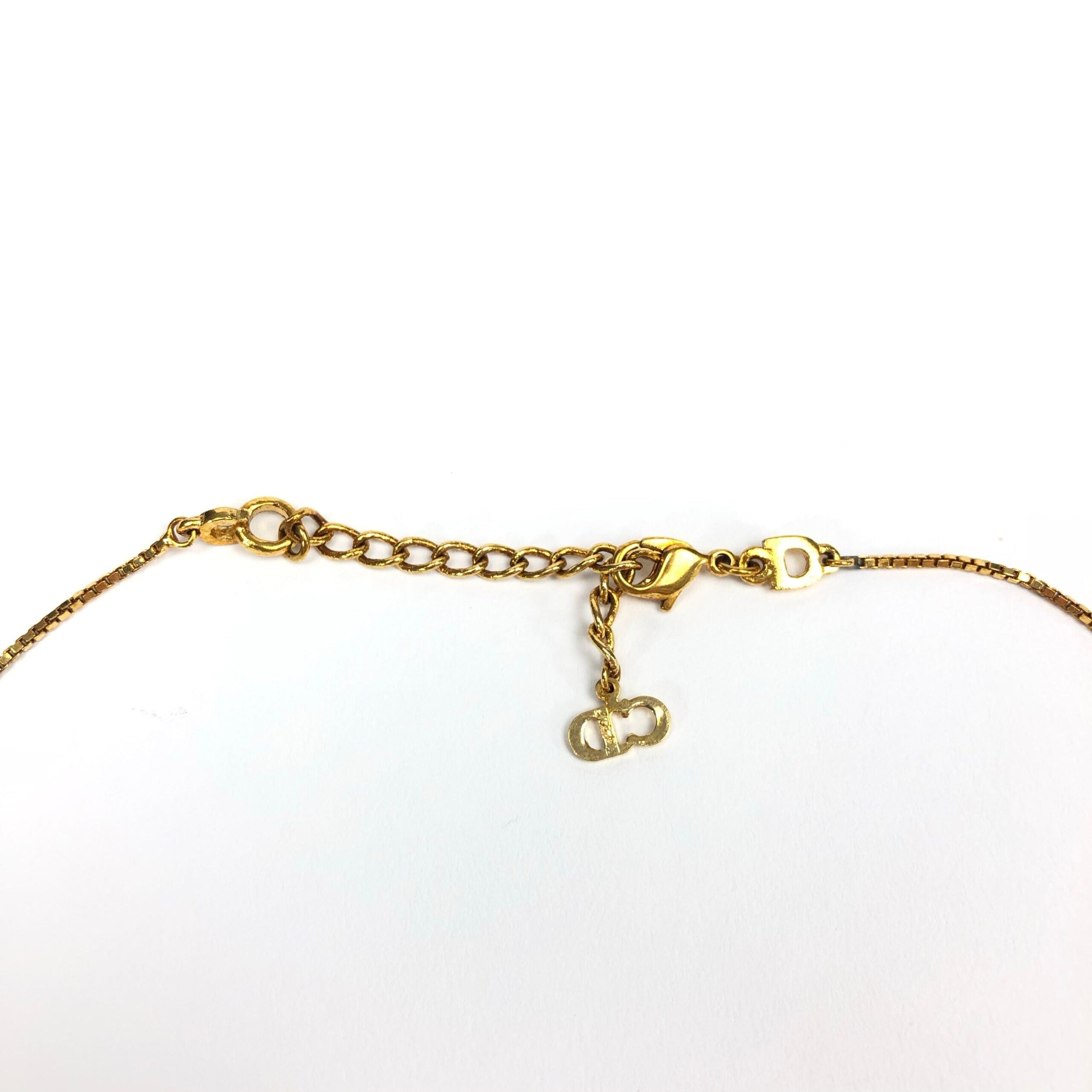CHRISTIAN DIOR TRIPLE LOGO NECKLACE