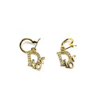 CHRISTIAN DIOR MONOGRAM JEWELLED HOOP EARRRINGS