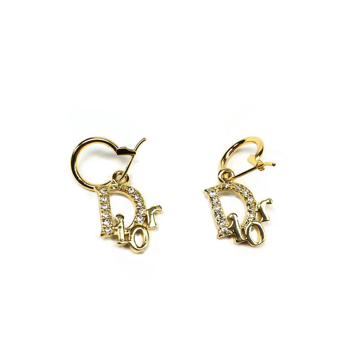 CHRISTIAN DIOR MONOGRAM JEWELLED HOOP EARRRINGS