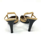 CHANEL LOGO BOW SLING-BACK MULE HEELS
