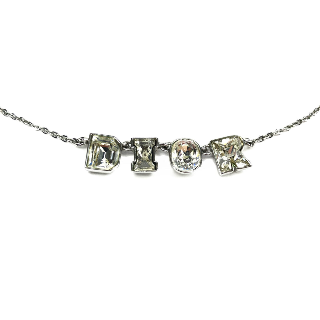 CHRISTIAN DIOR JEWELLED SPELL-OUT NECKLACE