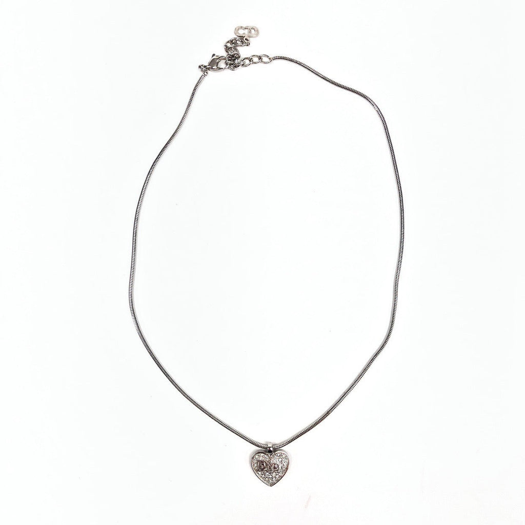 CHRISTIAN DIOR JEWELLED HEART NECKLACE