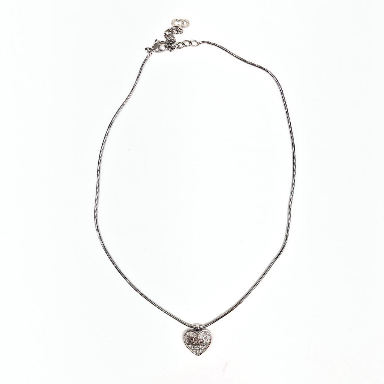 CHRISTIAN DIOR JEWELLED HEART NECKLACE