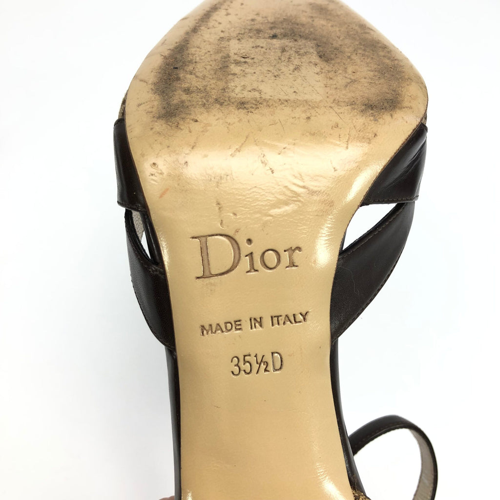 CHRISTIAN DIOR MONOGRAM HEELS -  UK 2.5, US 4.5, EU 35.5