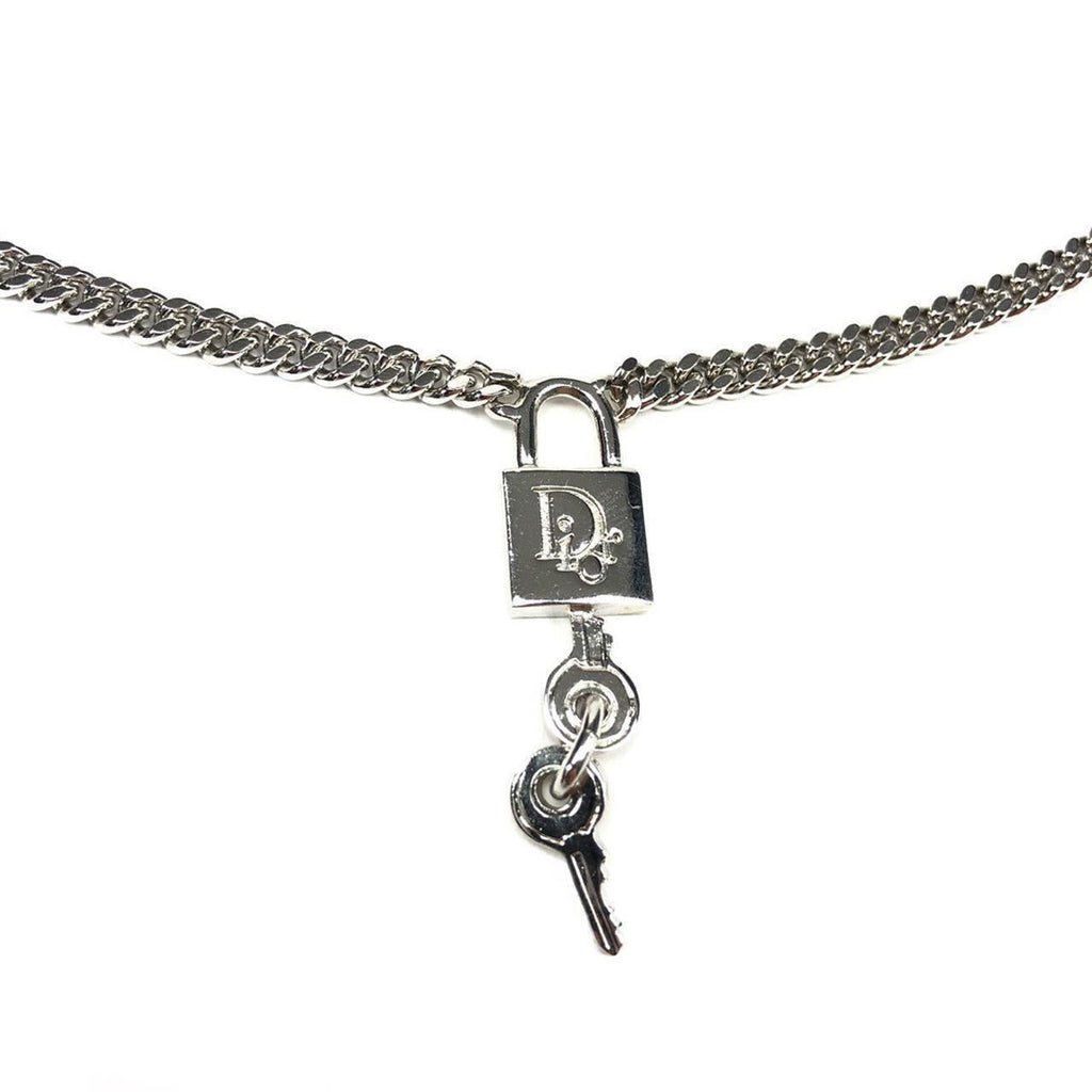 CHRISTIAN DIOR PADLOCK & KEY NECKLACE