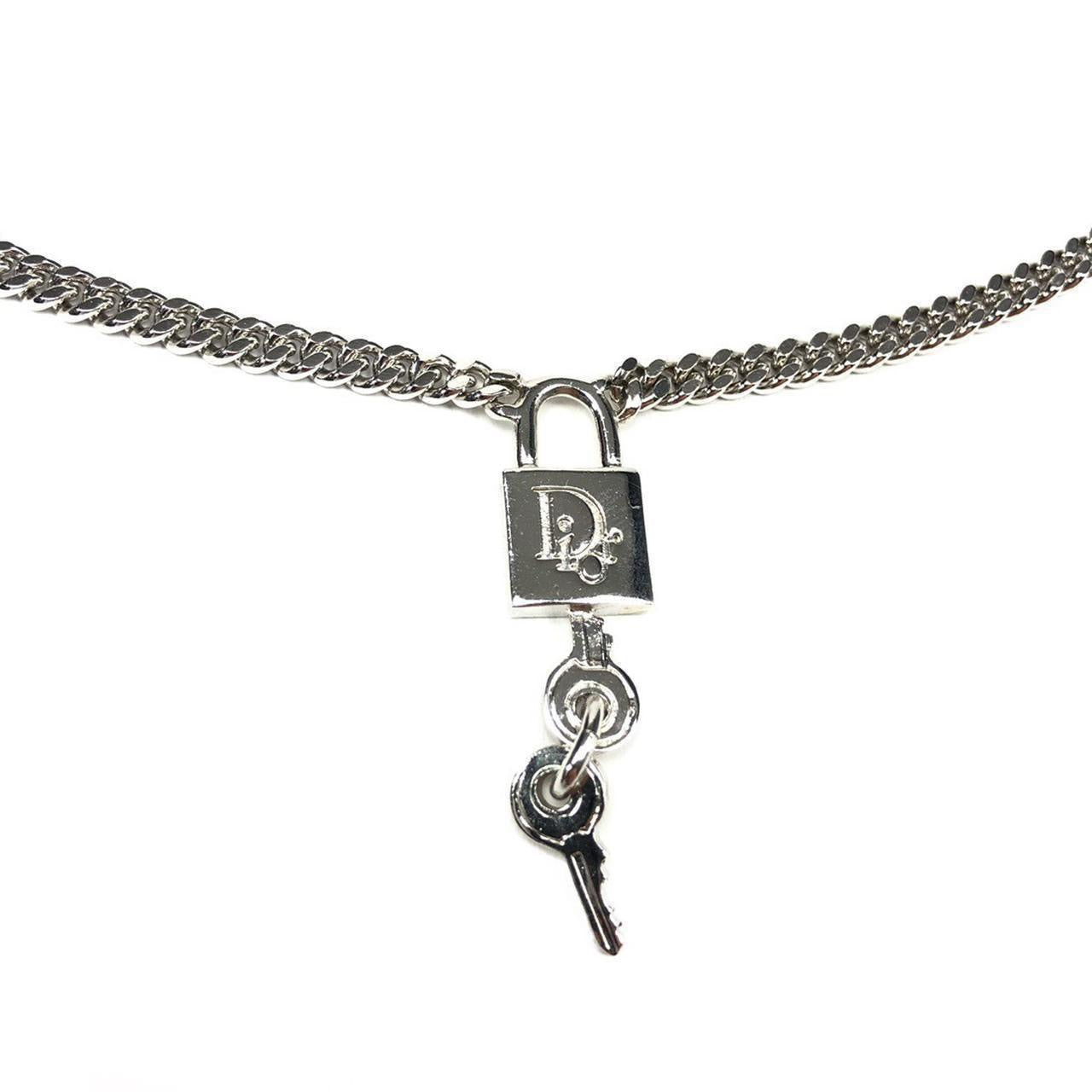 CHRISTIAN DIOR PADLOCK & KEY NECKLACE
