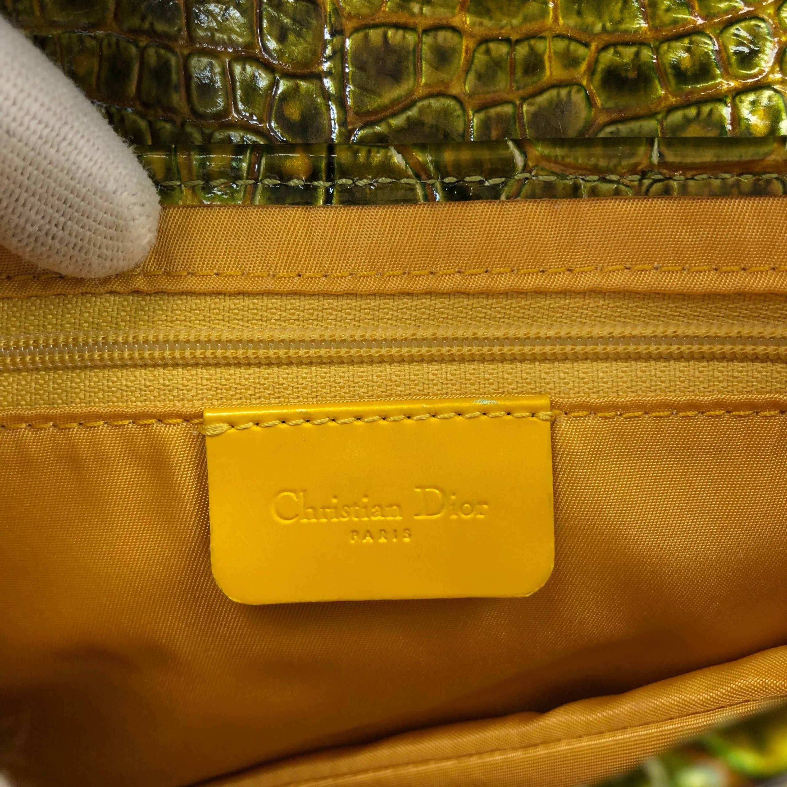 CHRISTIAN DIOR CROCODILE SADDLE BAG