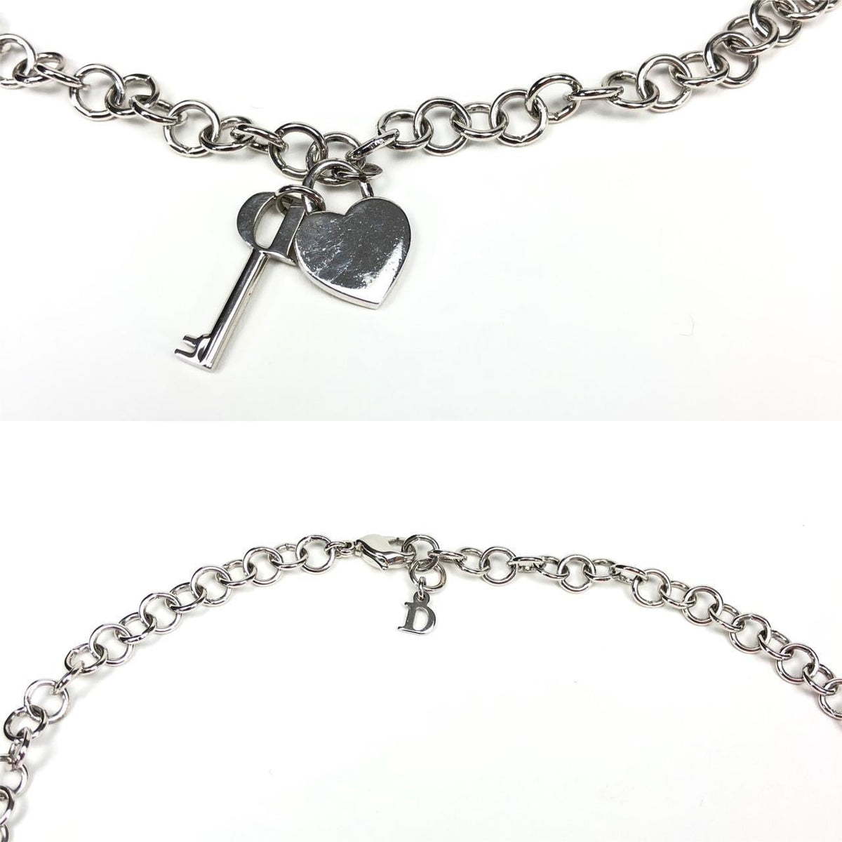 CHRISTIAN DIOR PADLOCK & KEY NECKLACE