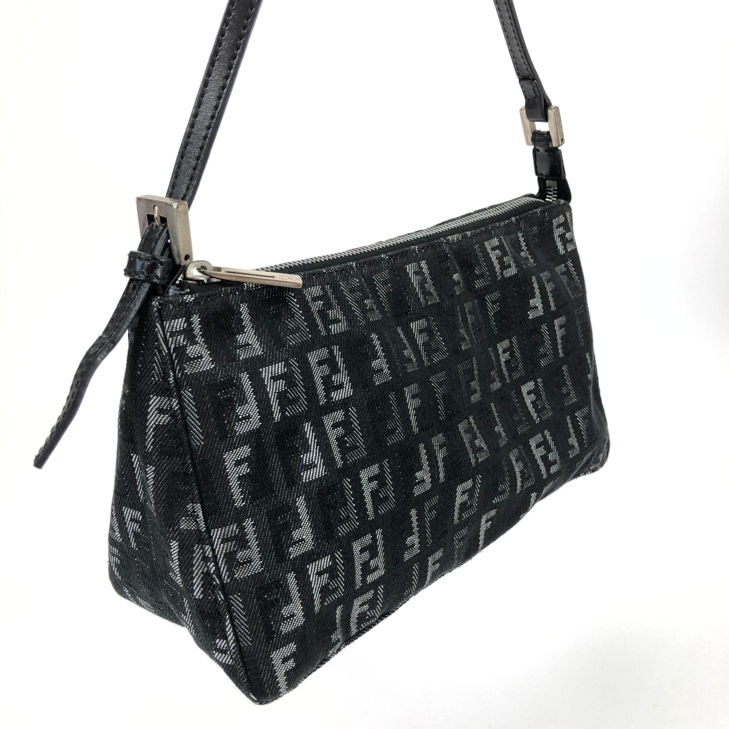 FENDI ZUCCA DENIM SHOULDER BAG
