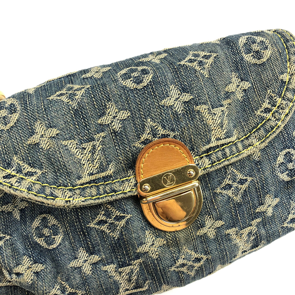 LOUIS VUITTON PLEATY PM BLUE DENIM SHOULDER BAG
