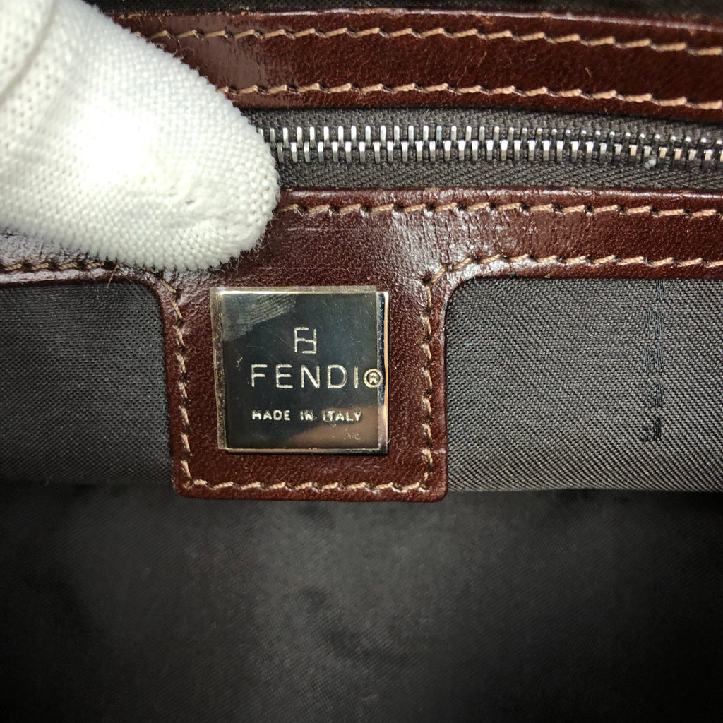 FENDI CALF HAIR BAGUETTE SHOULDER BAG