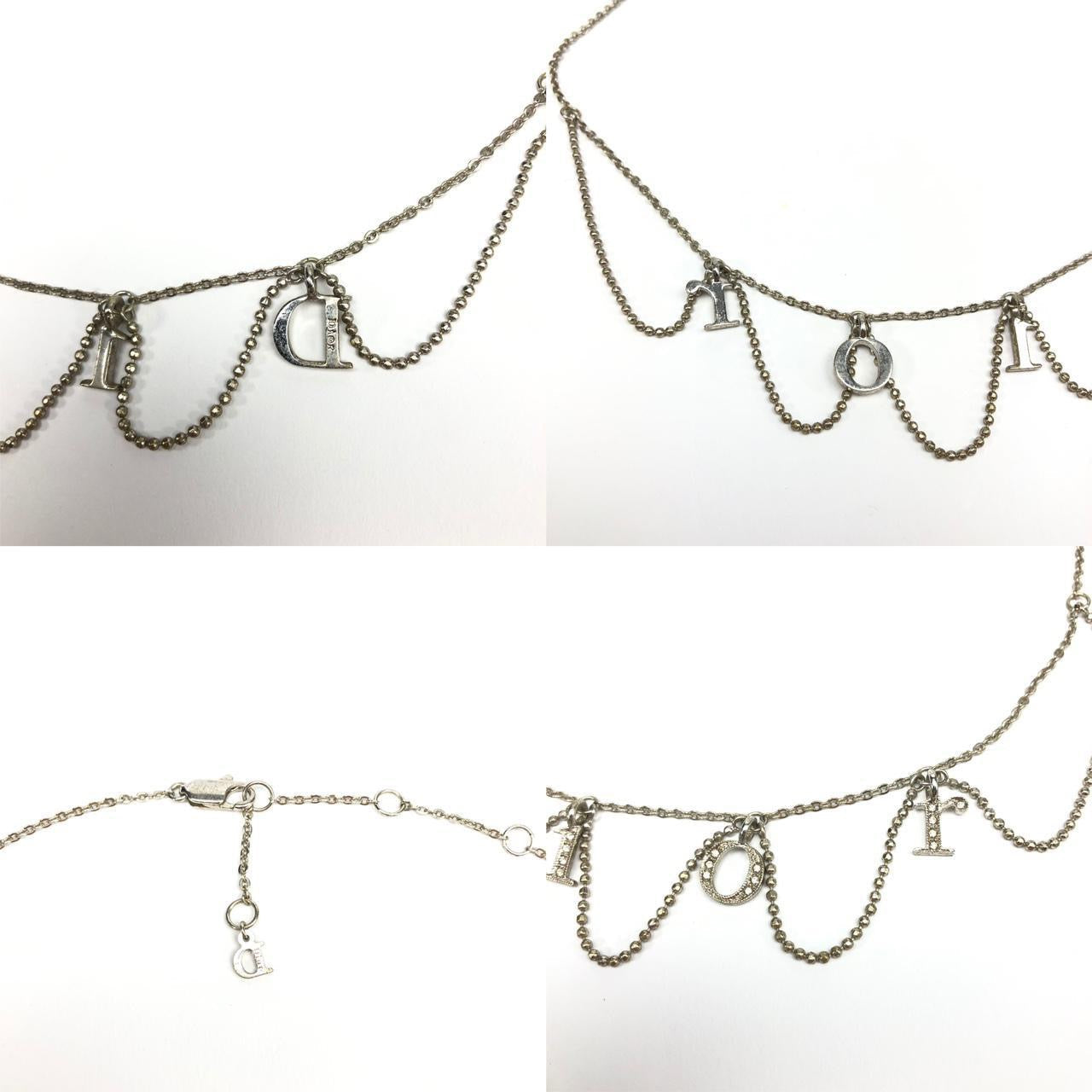 CHRISTIAN DIOR JEWELLED SPELL-OUT NECKLACE