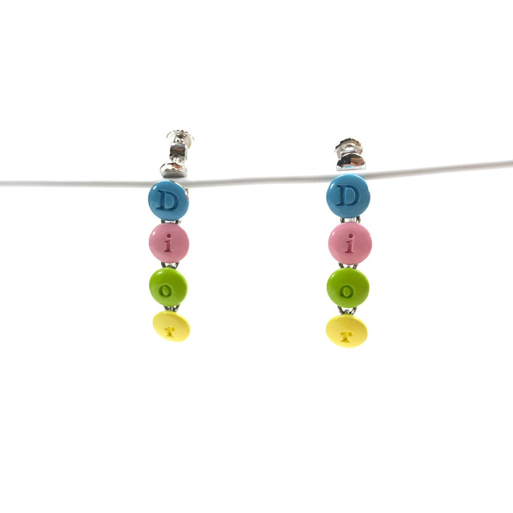 CHRISTIAN DIOR SPELLOUT CLIP ON EARRINGS
