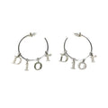 CHRISTIAN DIOR SPELL-OUT DIAMANTÉ HOOP EARRINGS