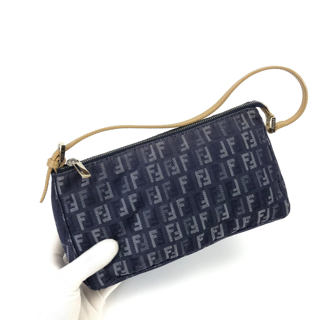 FENDI ZUCCA DENIM SHOULDER BAG