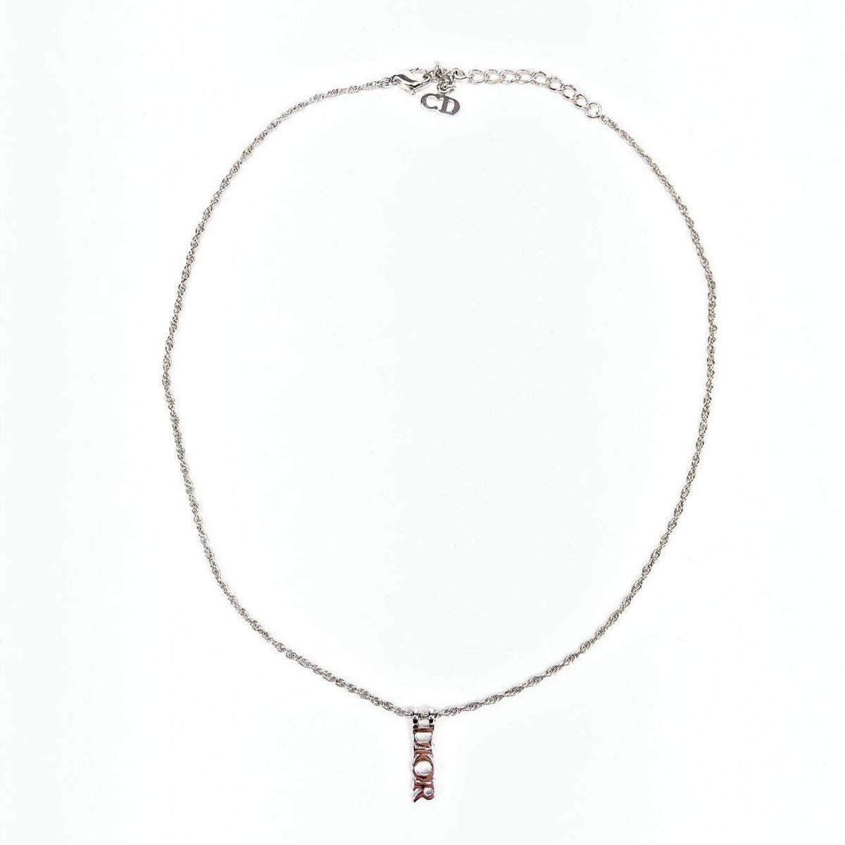 CHRISTIAN DIOR VERTICAL SPELL-OUT NECKLACE