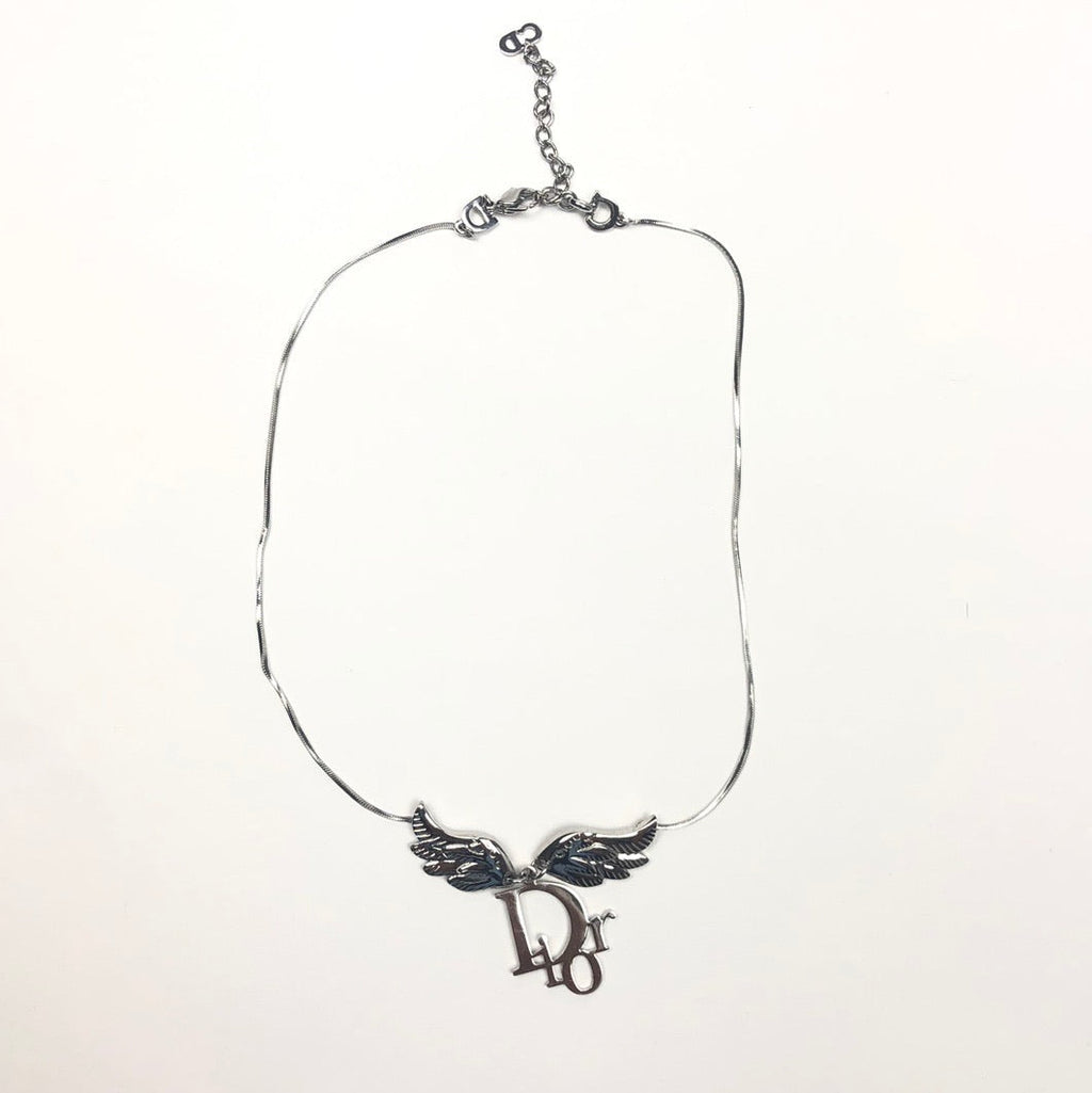 CHRISTIAN DIOR MONOGRAM WINGED NECKLACE