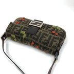 FENDI ZUCCA CASHMERE WOOL BAGUETTE SHOULDER BAG