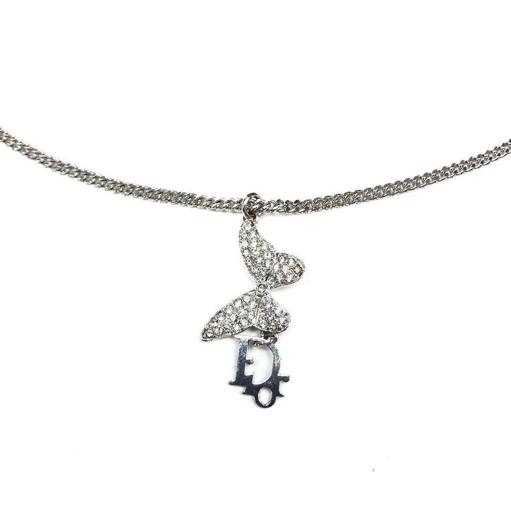 CHRISTIAN DIOR MONOGRAM BUTTERFLY NECKLACE