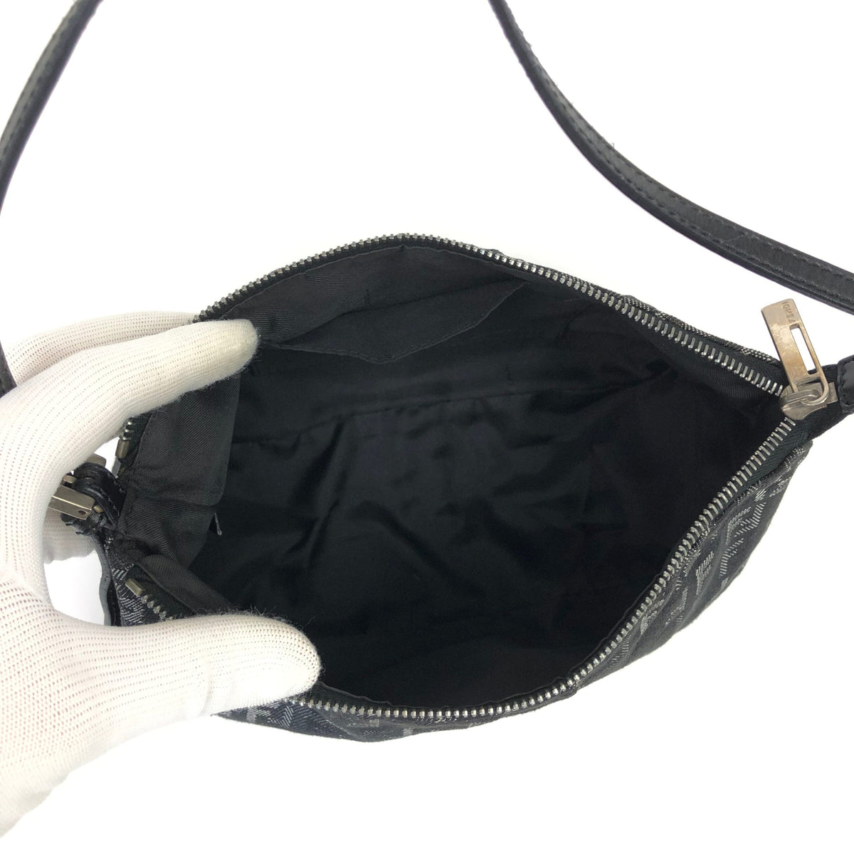 FENDI ZUCCA DENIM SHOULDER BAG