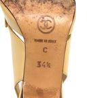 CHANEL LOGO BOW SLING-BACK HEELS -  UK 1.5, US 3.5, EU 34.5