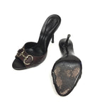 GUCCI MONOGRAM HORSEBIT HEELS -  UK 4.5 / US 6.5 / EU 37.5