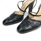 CHANEL LOGO SLING-BACK MULE HEELS -  UK 4 / US 6 / EU 37