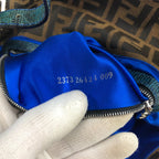 FENDI ZUCCA FLORAL BEADED BAGUETTE BAG WITH EXOTIC LIZARD DETAILING