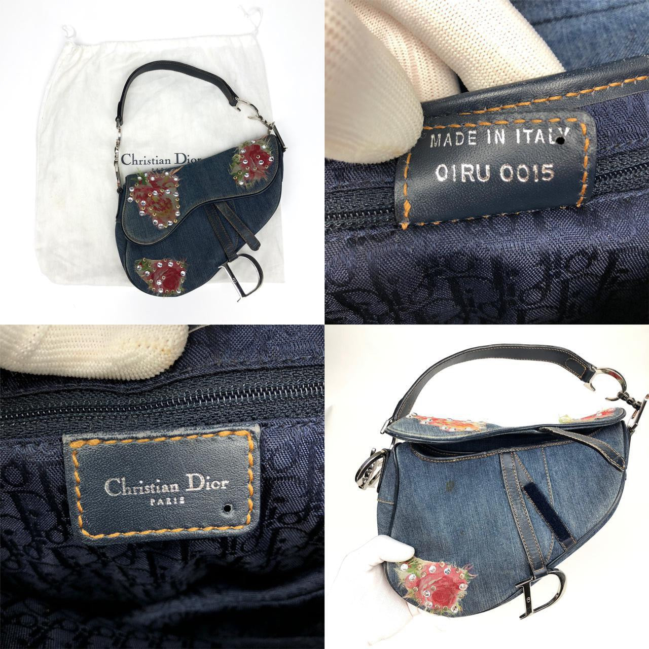 CHRISTIAN DIOR DENIM SADDLE BAG